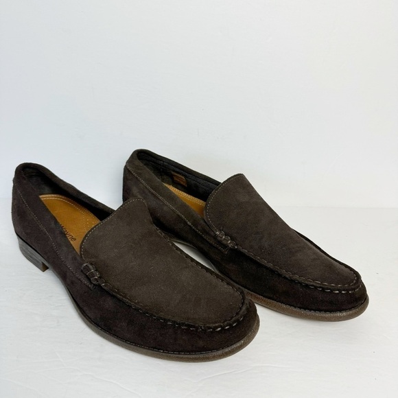 ROBERT WAYNE MAINE (DARK BROWN SUEDE LOAFERS Sz 10.5 SLIP ON CASUAL LOAFER SHOES - Picture 2 of 14